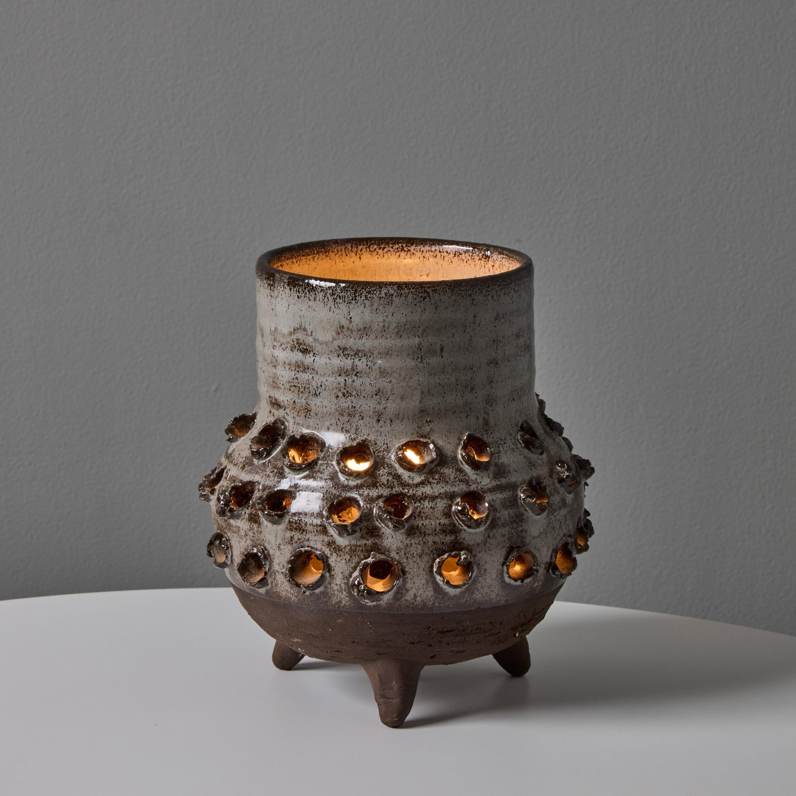 1970s Erik Glud Studio Crafted Stoneware Footed Table Lamp - 16