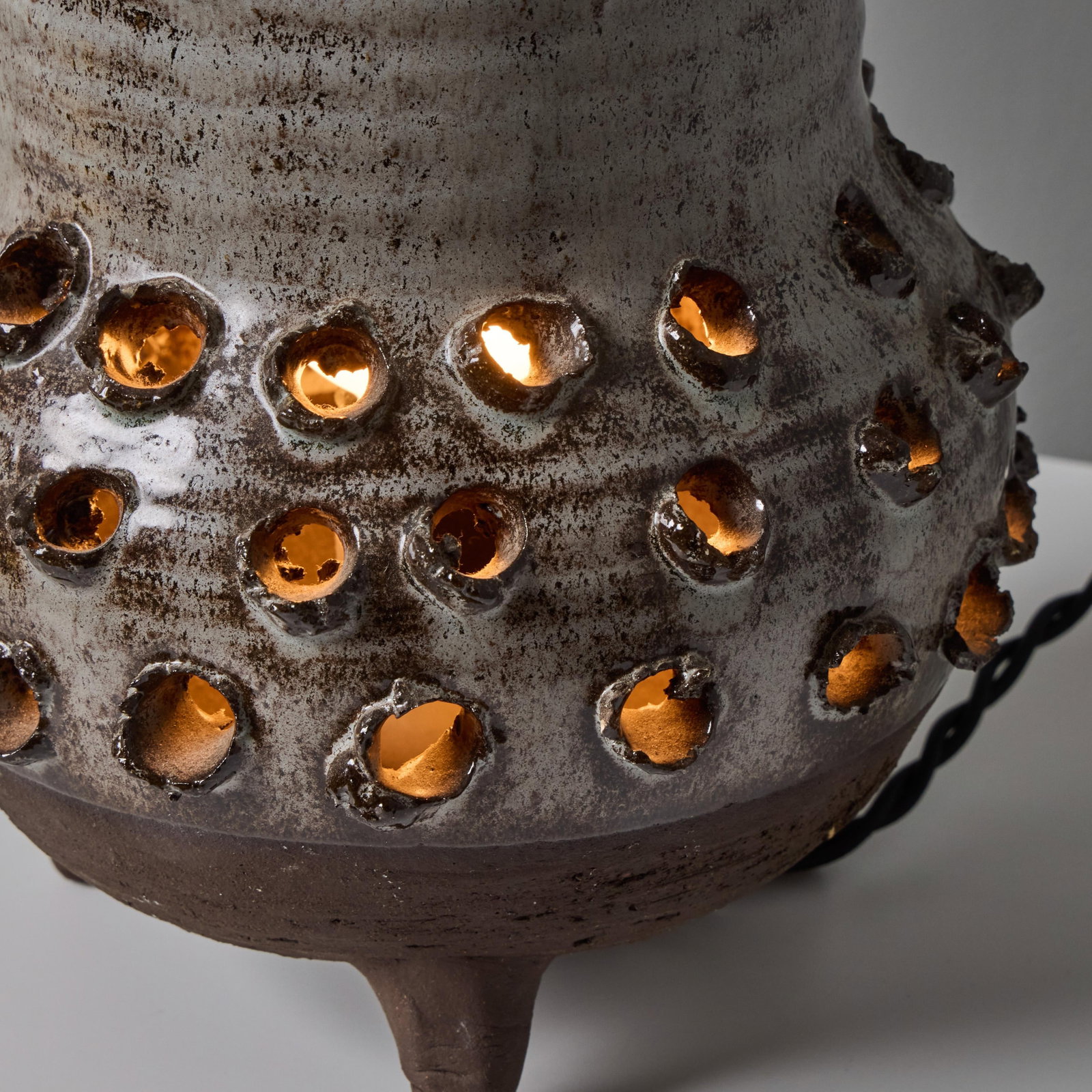 1970s Erik Glud Studio Crafted Stoneware Footed Table Lamp - 8