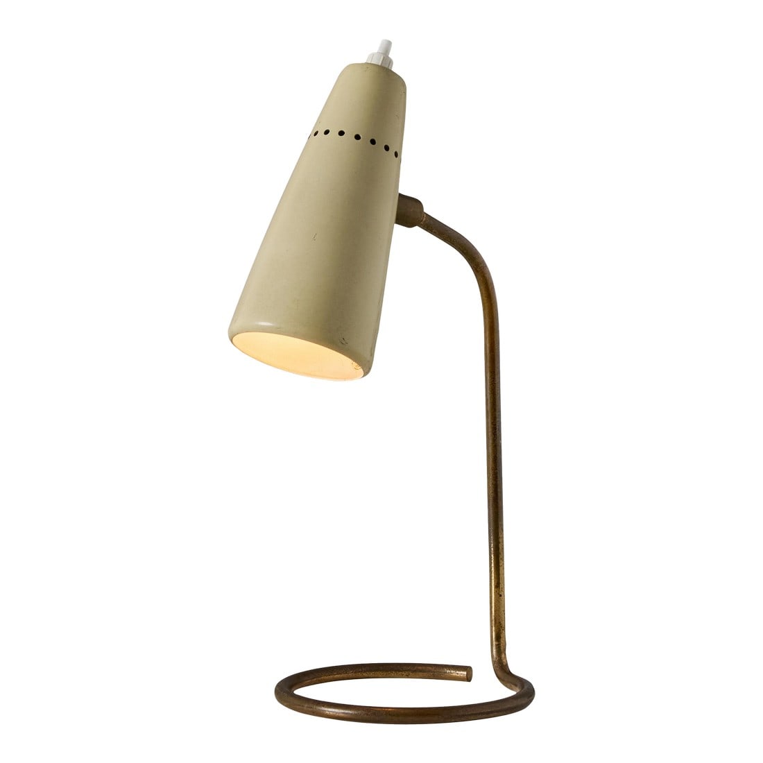 1950s Stilnovo Table Lamp With Original Yellow Label: 1950s Stilnovo Table Lamp with Original Yellow Label This elegantly sculptural table lamp is characteristic of the highly refined Italian lighting design aesthetics of the midcentury era as