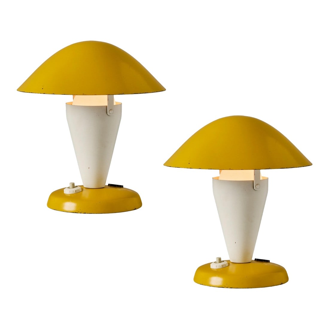 Pair of 1940s Josef Hurka Yellow Adjustable Shade Table Lamps for Napako (1 of 15)