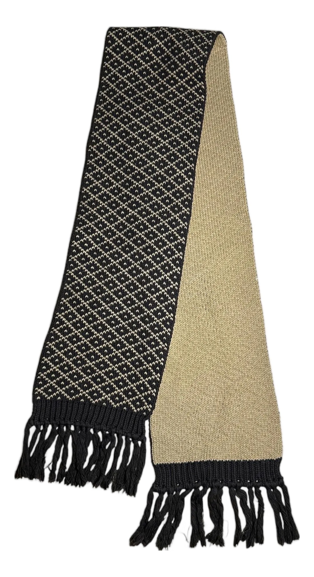 Vintage 1990's Gucci 100% Wool Winter Scarf Made in Italy: Rare vintage find from Gucci- keep warm in the winter with this dual tone reversible wool scarf! Condition: Alterations: Original Condition Unaltered Imperfections: Some Imperfections Condition Notes: