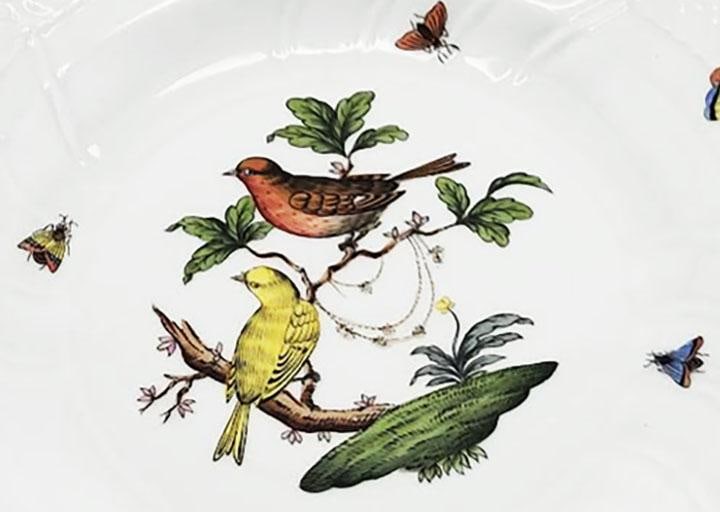 Herend Dinner Plate Rothschild Bird Birds & Insects - 3
