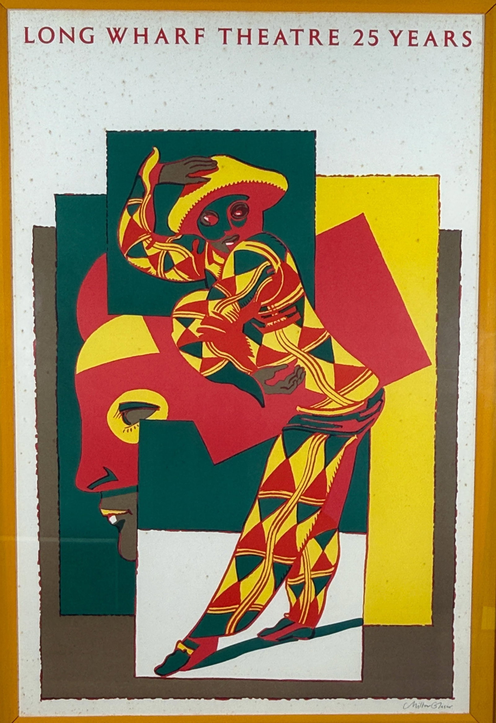 Vintage Original Milton Glaser Lithograph Print / Poster for Long Wharf Theatre 25 Years - 2