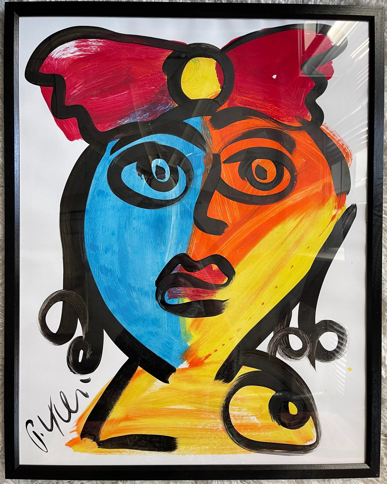 Contemporary Abstract Portrait Painting by Peter Keil, Framed - 4