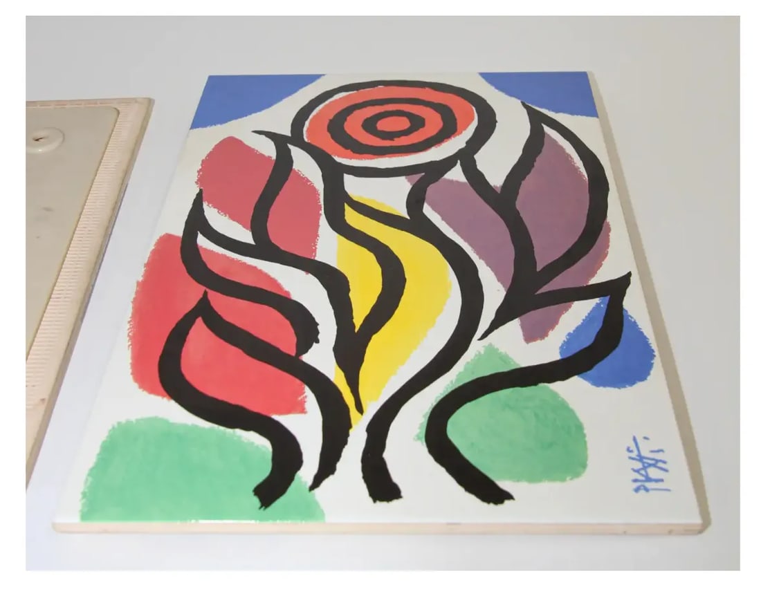 Post Modern Picasso Style Celestino Piatti Ceramic Art Tiles - Set of 3 - 10