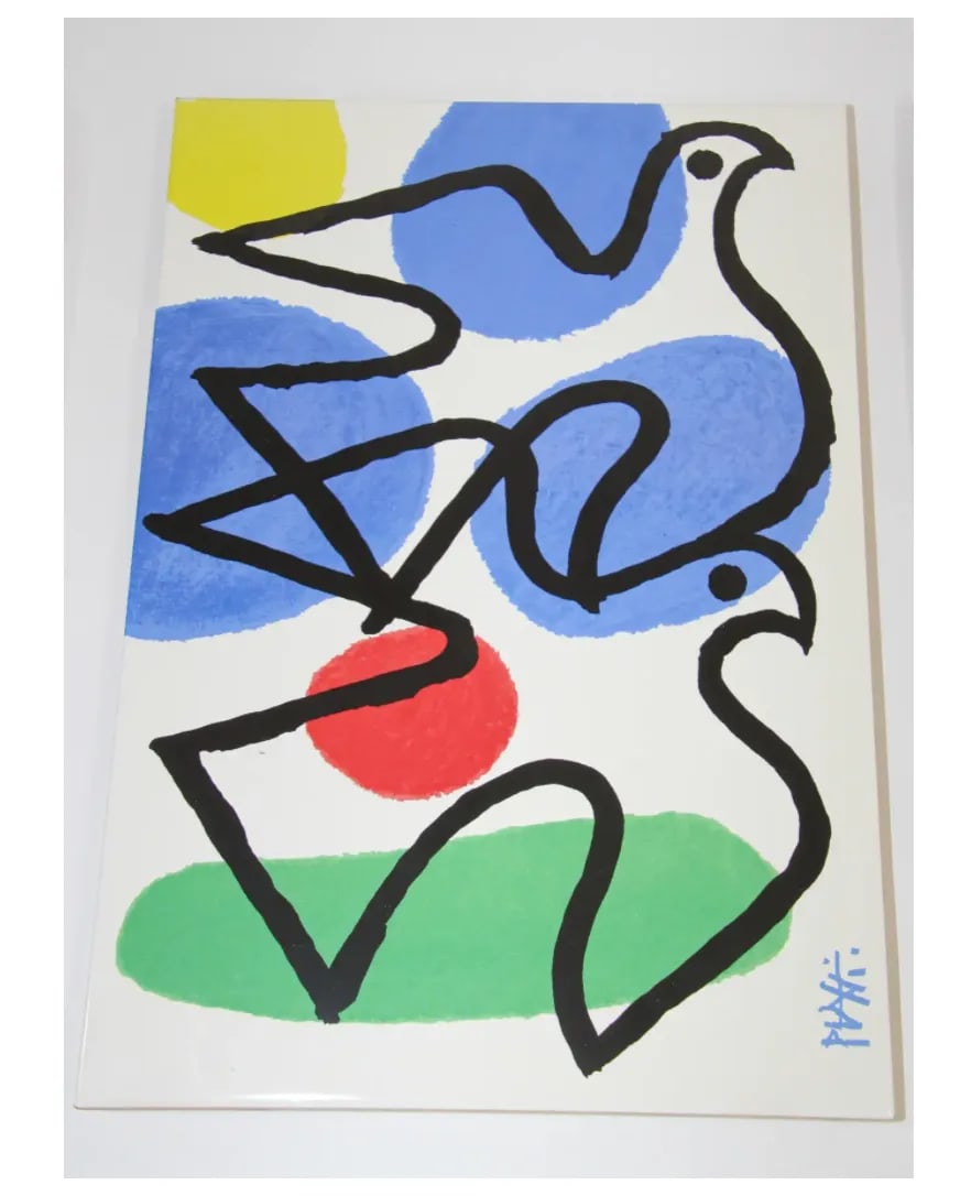 Post Modern Picasso Style Celestino Piatti Ceramic Art Tiles - Set of 3 - 6