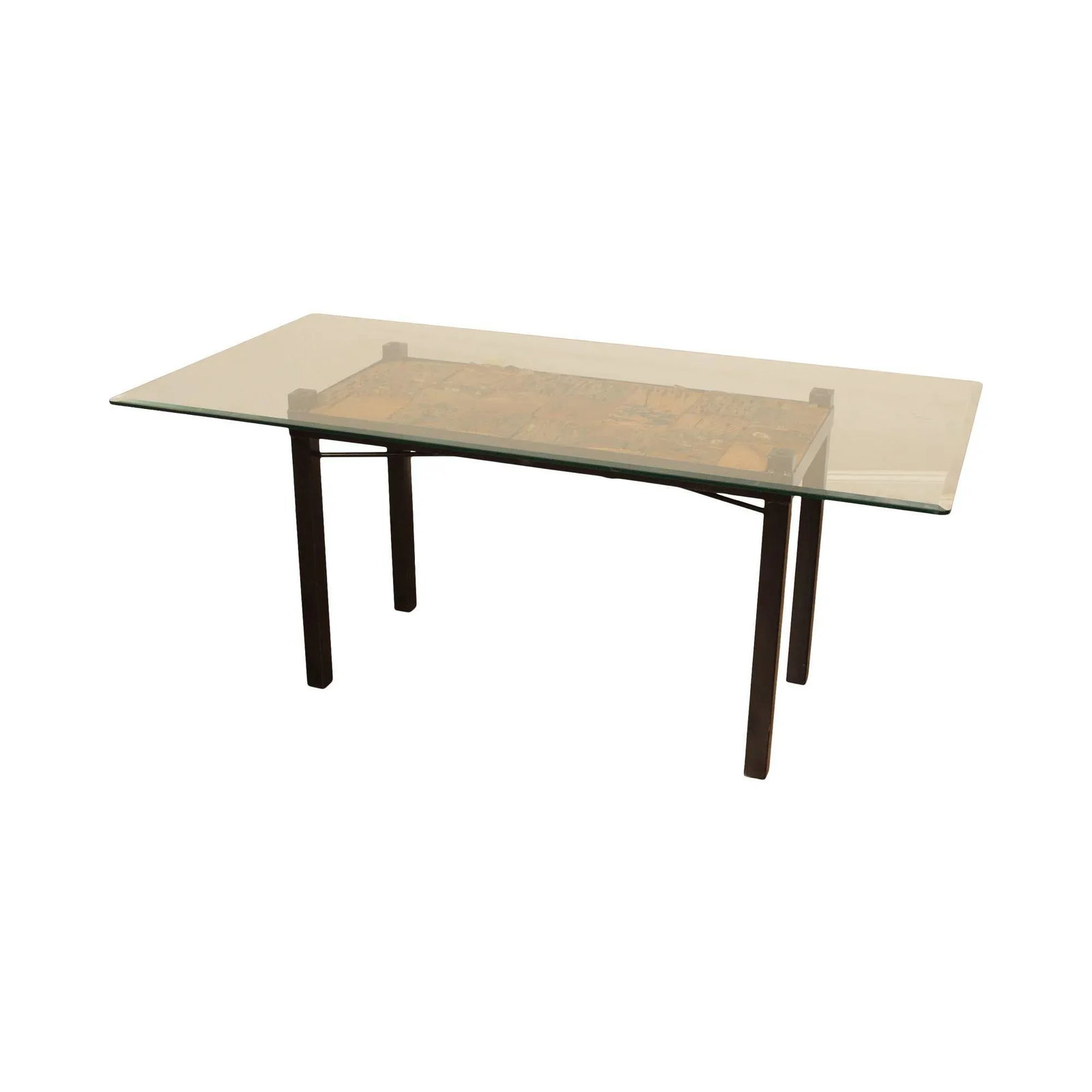 Artisan Modular Driftwood, Iron Base, Glass Top Dining Table - 12