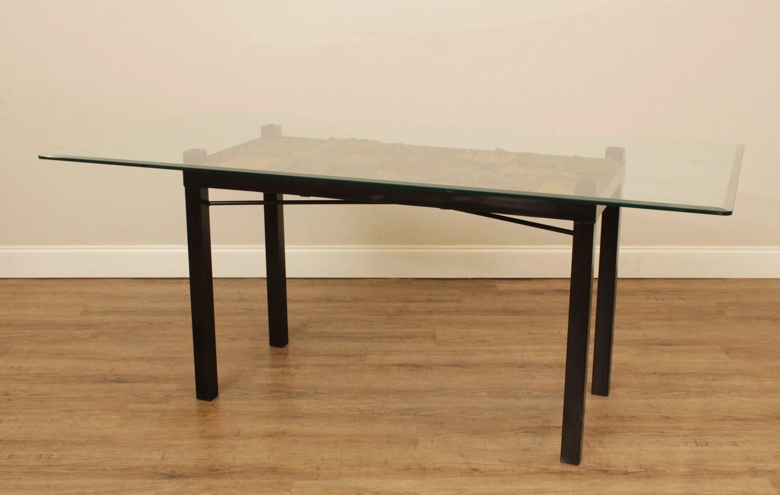 Artisan Modular Driftwood, Iron Base, Glass Top Dining Table - 3