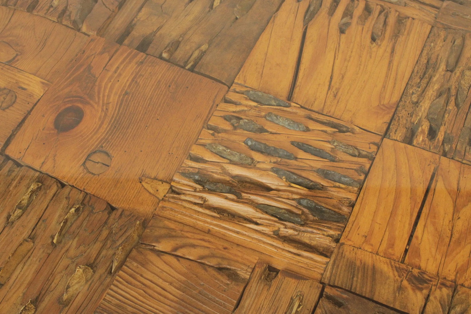 Artisan Modular Driftwood, Iron Base, Glass Top Dining Table - 6