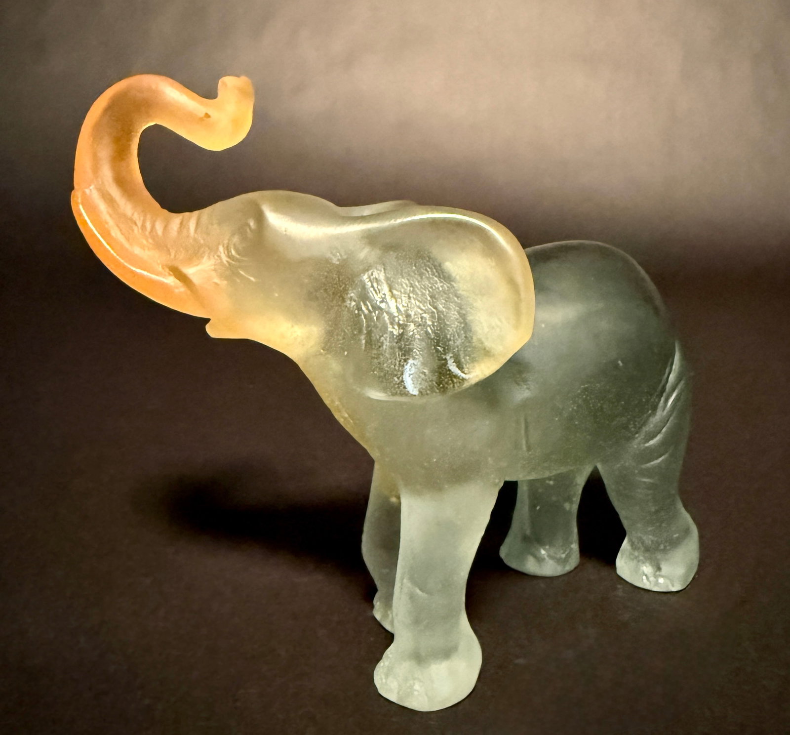 Daum France Pâte De Verre Frosted Glass Elephant Sculpture - 2
