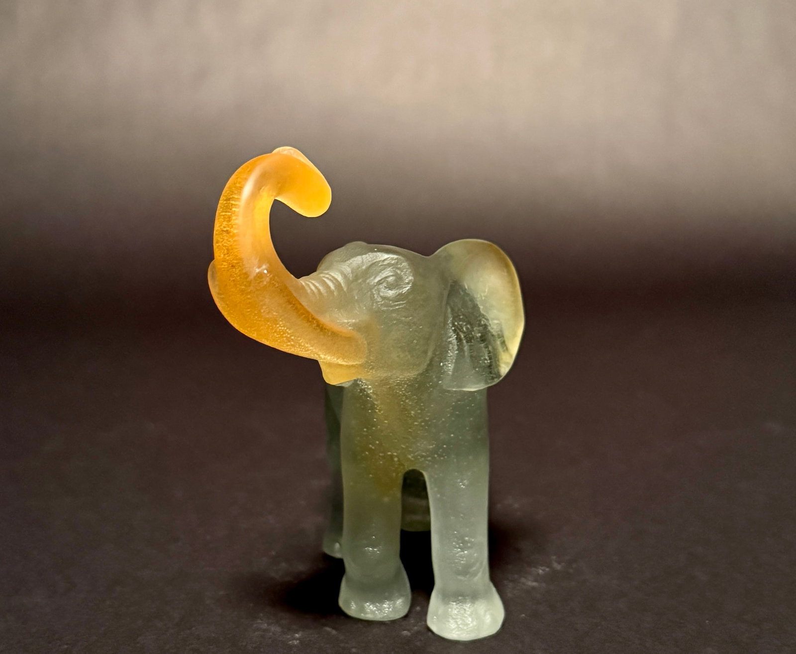 Daum France Pâte De Verre Frosted Glass Elephant Sculpture - 3