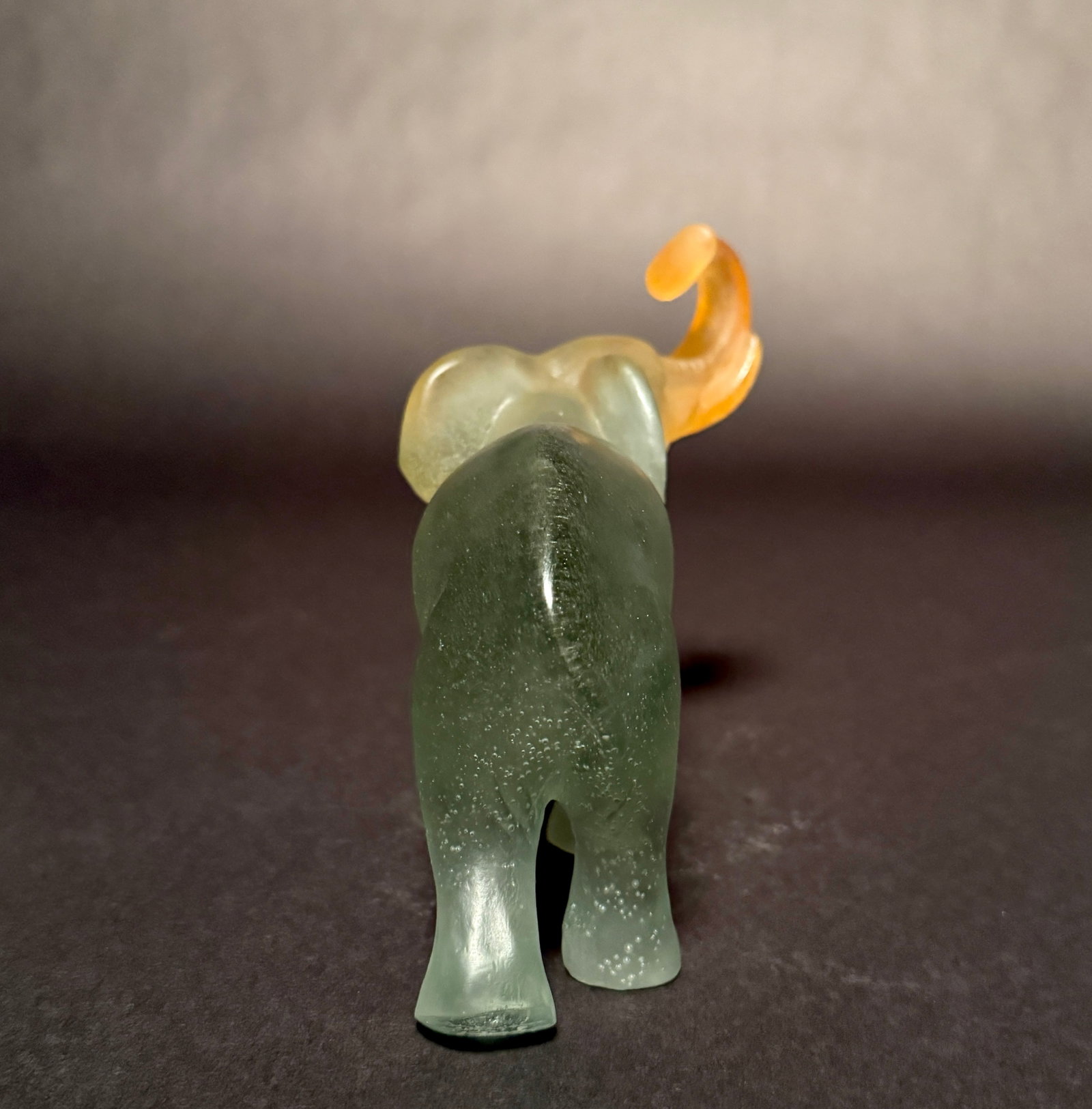 Daum France Pâte De Verre Frosted Glass Elephant Sculpture - 4
