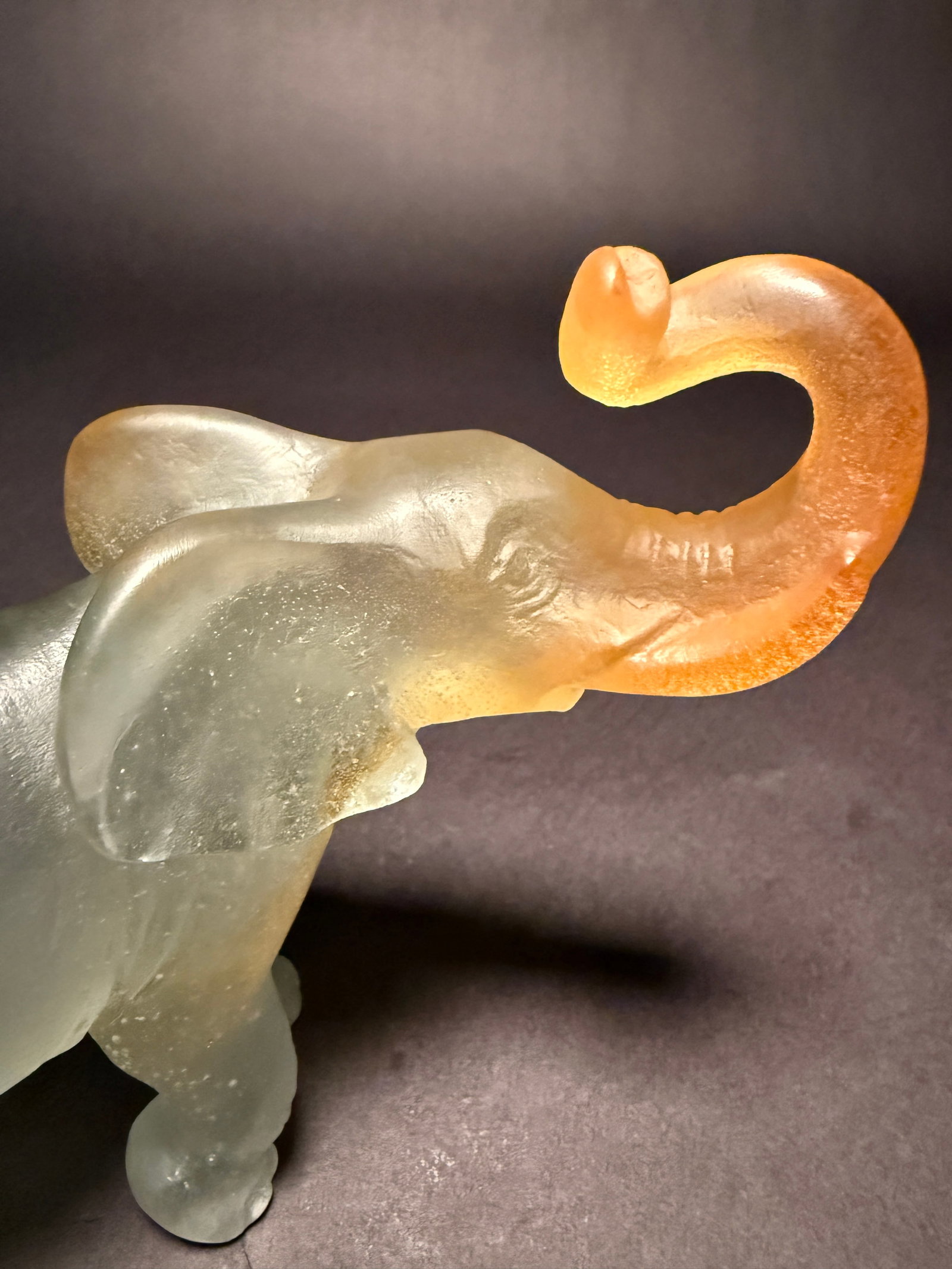 Daum France Pâte De Verre Frosted Glass Elephant Sculpture - 6