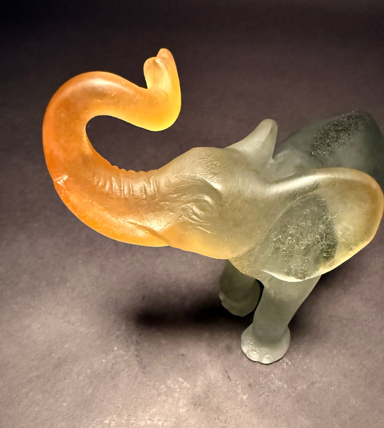 Daum France Pâte De Verre Frosted Glass Elephant Sculpture - 7