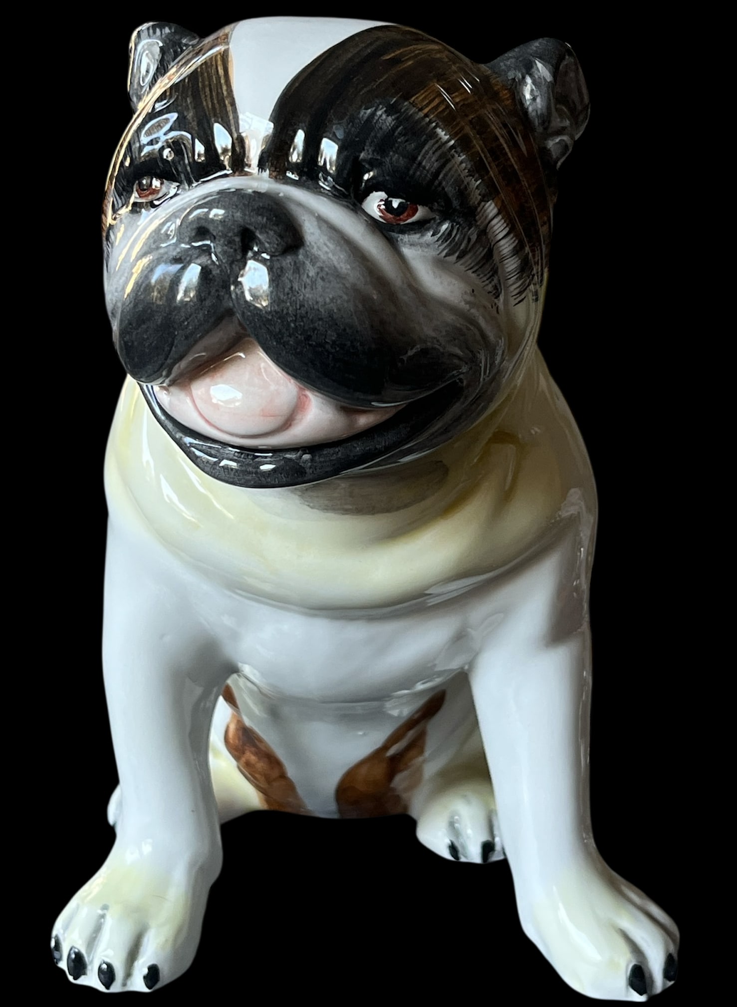 Mid 20th Century Staffordshire Porcelain Pug Hand-Painted English Charm - 2