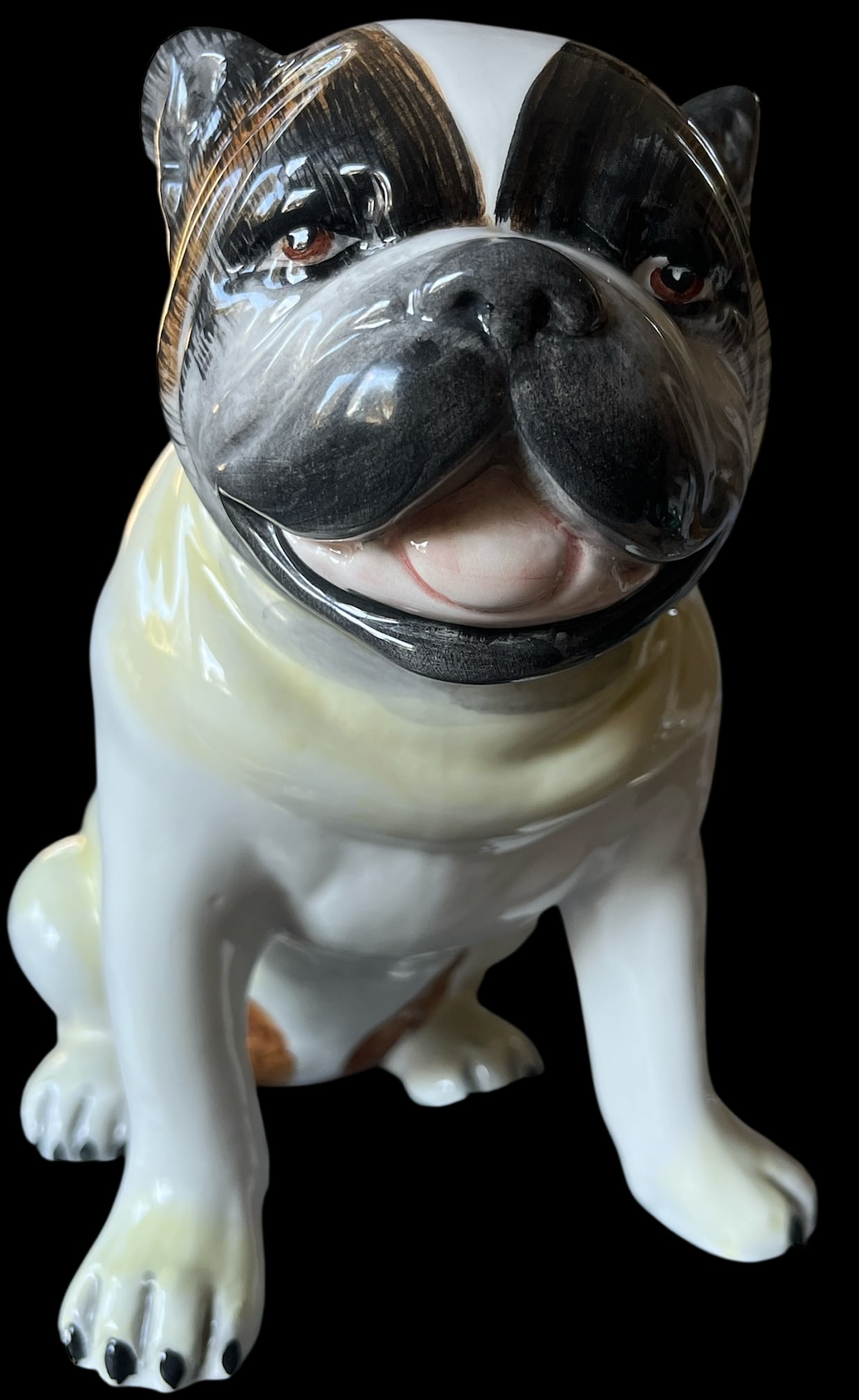Mid 20th Century Staffordshire Porcelain Pug Hand-Painted English Charm - 3