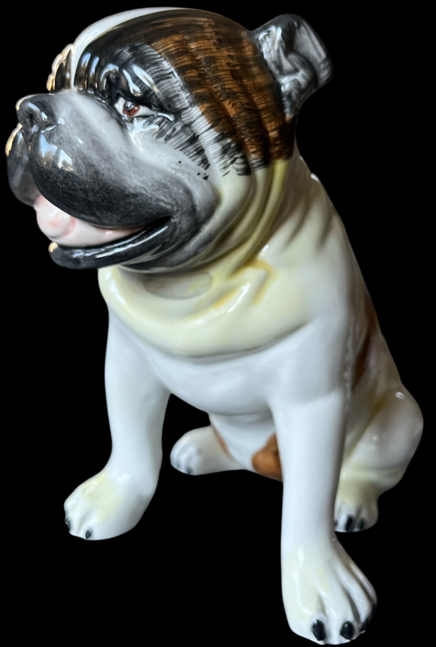 Mid 20th Century Staffordshire Porcelain Pug Hand-Painted English Charm - 4