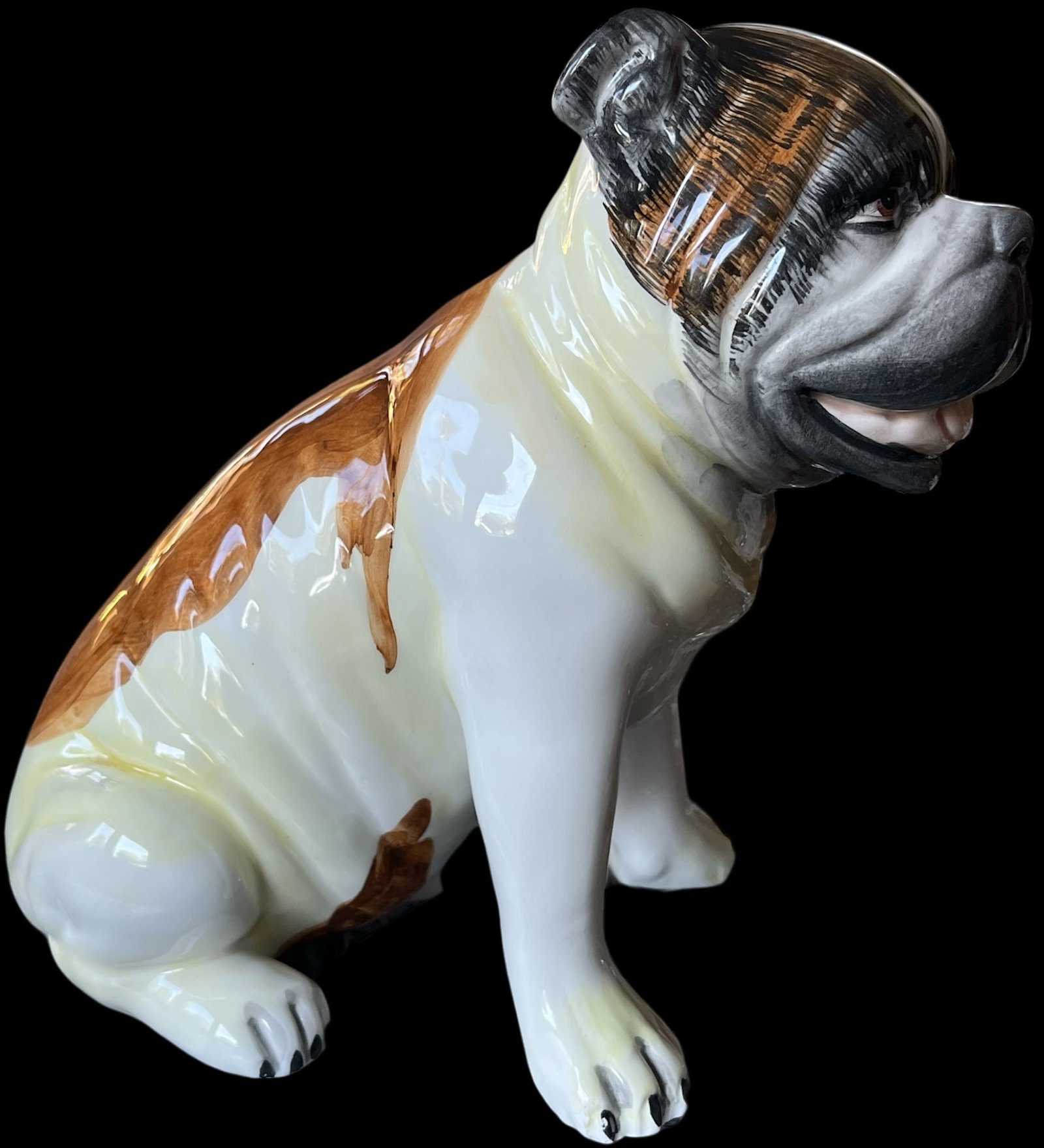 Mid 20th Century Staffordshire Porcelain Pug Hand-Painted English Charm - 5