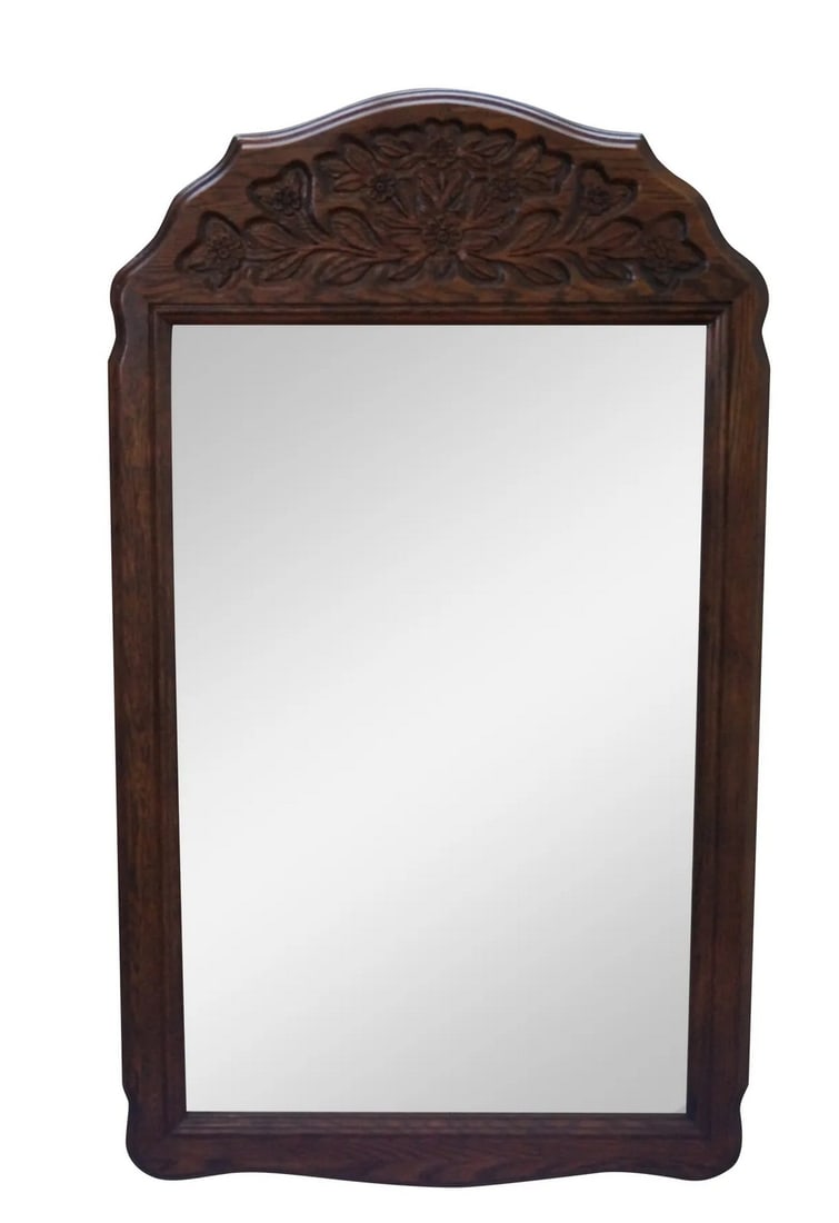 Solid Oak Frame French Country Style Wall Mirror (1 of 10)