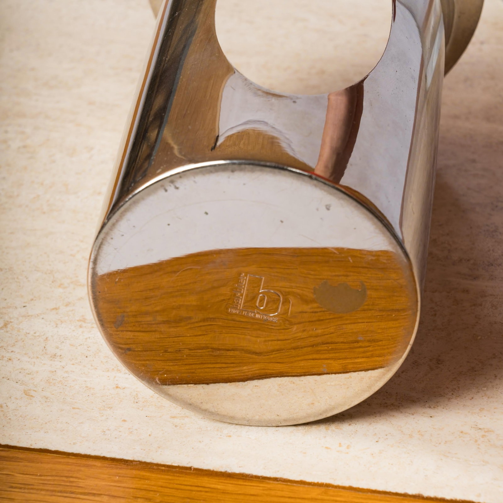Philippe Barbier Chrome-Plated Brass & Glass Photophore Candleholder or Vase - 10