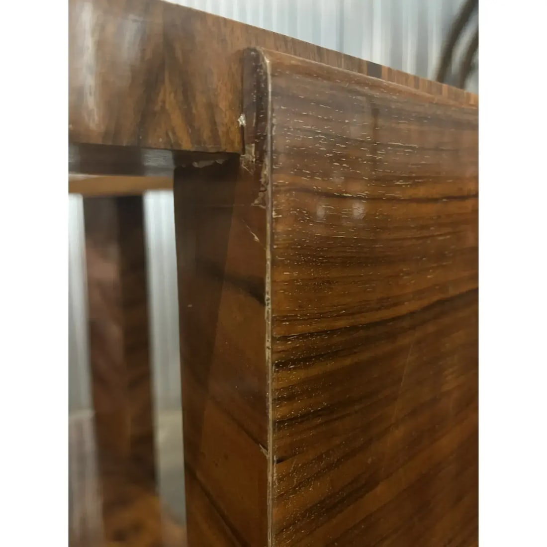 1920s Hungarian Bauhaus Walnut Veneer Two Tier Occasional Table - 6