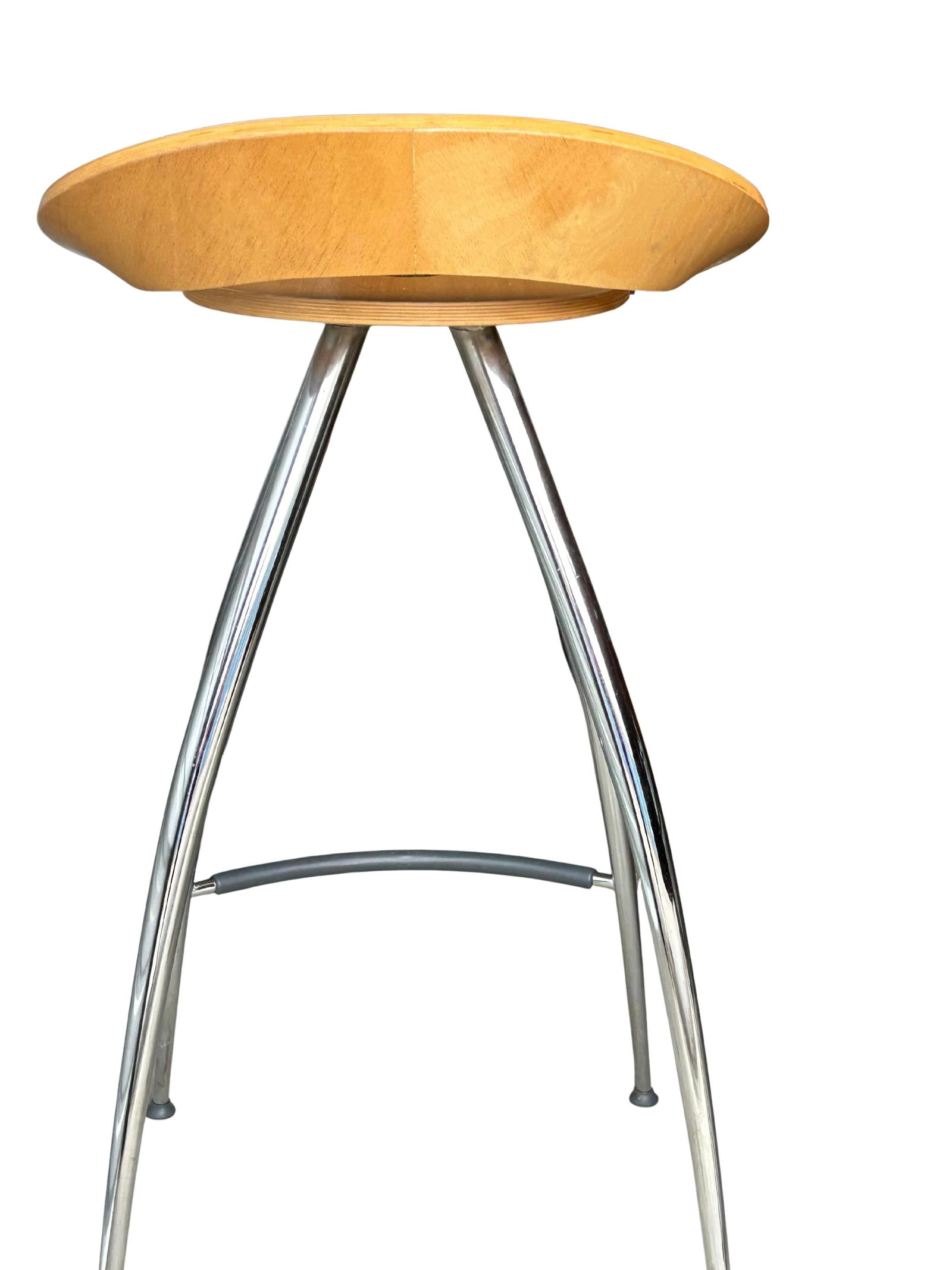 Late 20th Century Magis Lyra Barstool by Design Group Italia – Iconic Italian Modern Chrome & - 16