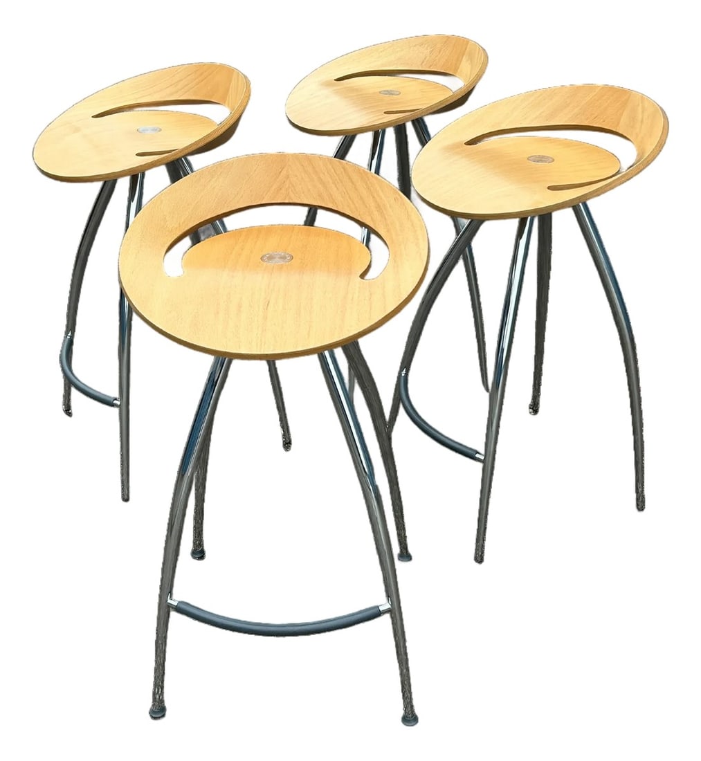 Late 20th Century Magis Lyra Barstool by Design Group Italia – Iconic Italian Modern Chrome & (1 of 17)