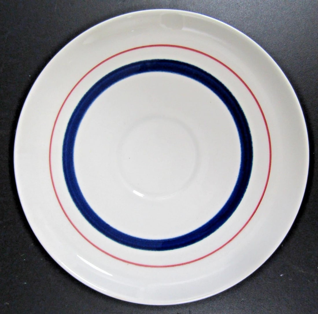 1950s Mid-Century Modern Rörstrand Sweden Pomona Picknick Two Cups and Saucers Design by - 4