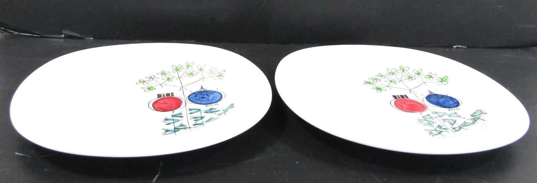 1950s Mid-Century Modern Rörstrand Sweden Pomona Picknick Two Plates Design by Marianne Westman - 3
