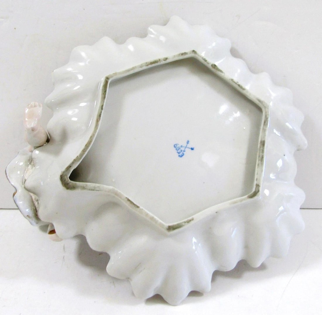 Antique German Meissen Porcelain Candy Dish With Bathing Woman Von Schierholz - 10