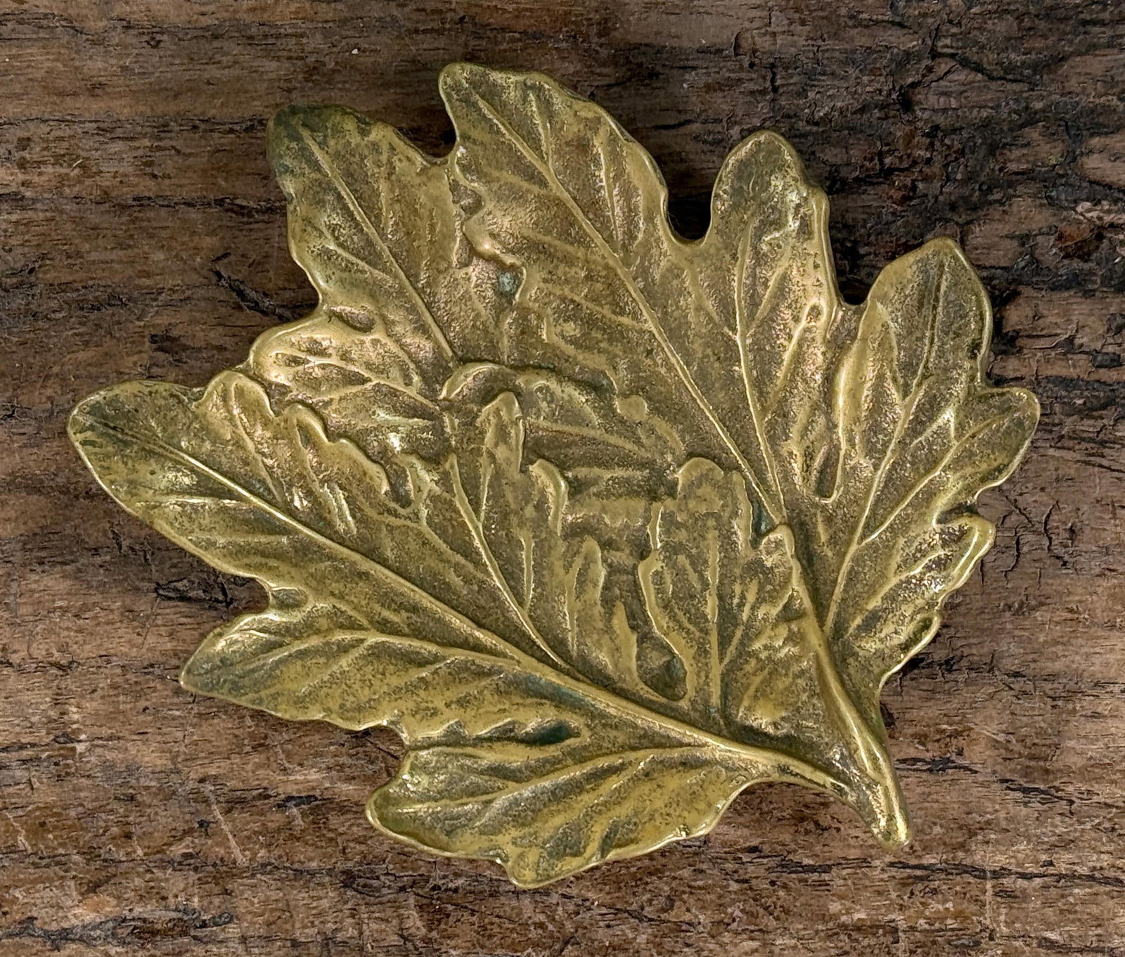 Virginia Metalcrafters Solid Brass Leaf Catchalls, Lotus, Violet & Chrysanthemum - Set of 3 - 10