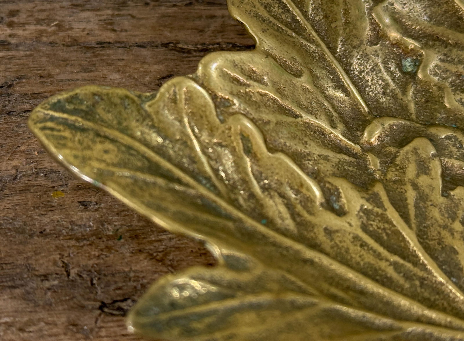 Virginia Metalcrafters Solid Brass Leaf Catchalls, Lotus, Violet & Chrysanthemum - Set of 3 - 13