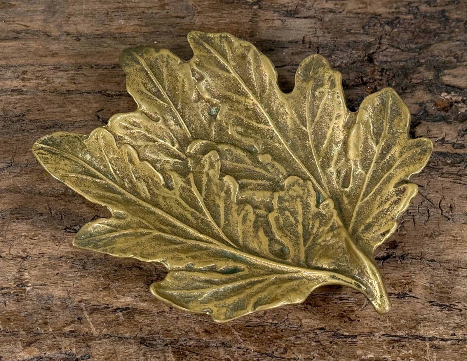 Virginia Metalcrafters Solid Brass Leaf Catchalls, Lotus, Violet & Chrysanthemum - Set of 3 - 4