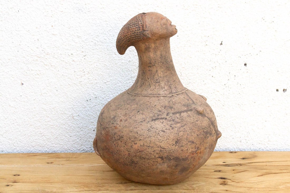 Antique Mangbetu Anthropomorphic Terracotta Vessel - 5