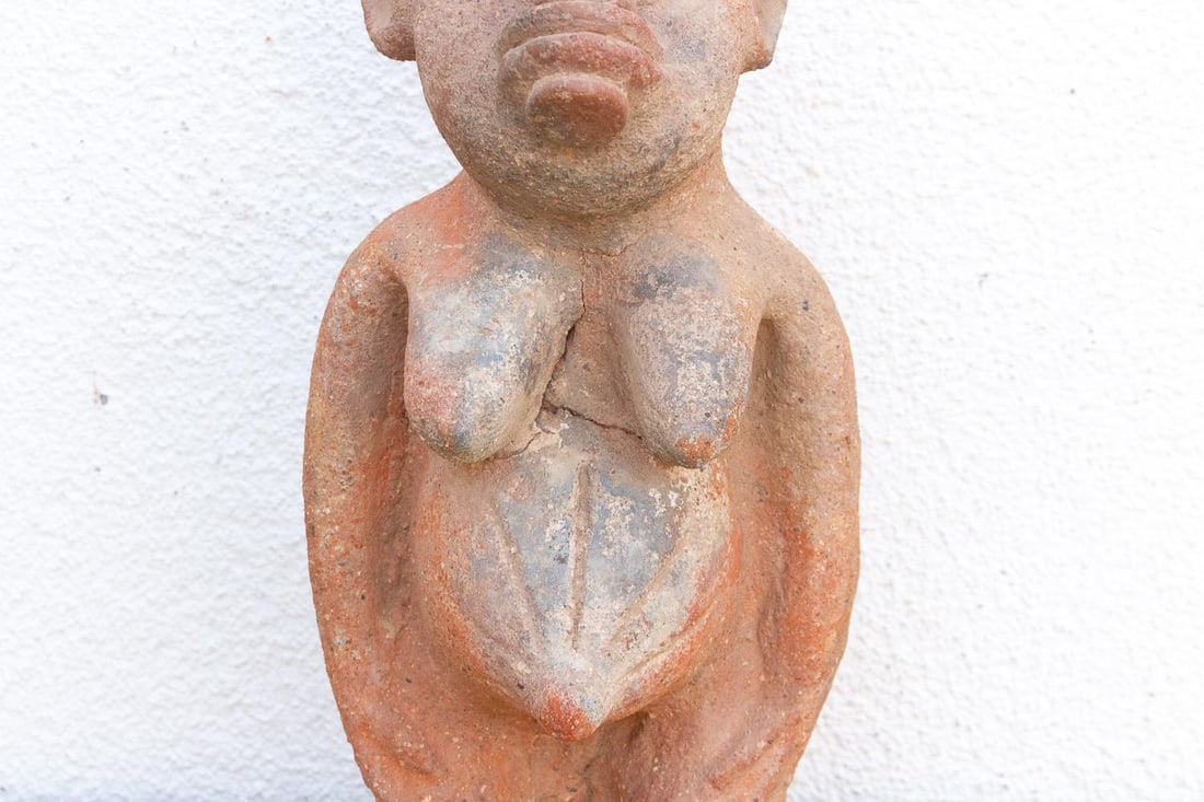 Antique Terracotta Nok Female Fertility Figure - 3