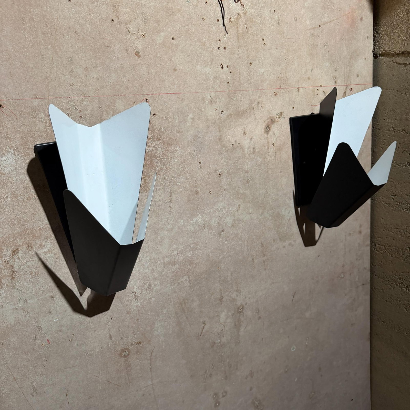 French-Italian Design Pablo Romo Black Metal Wall Sconce Pair - 3