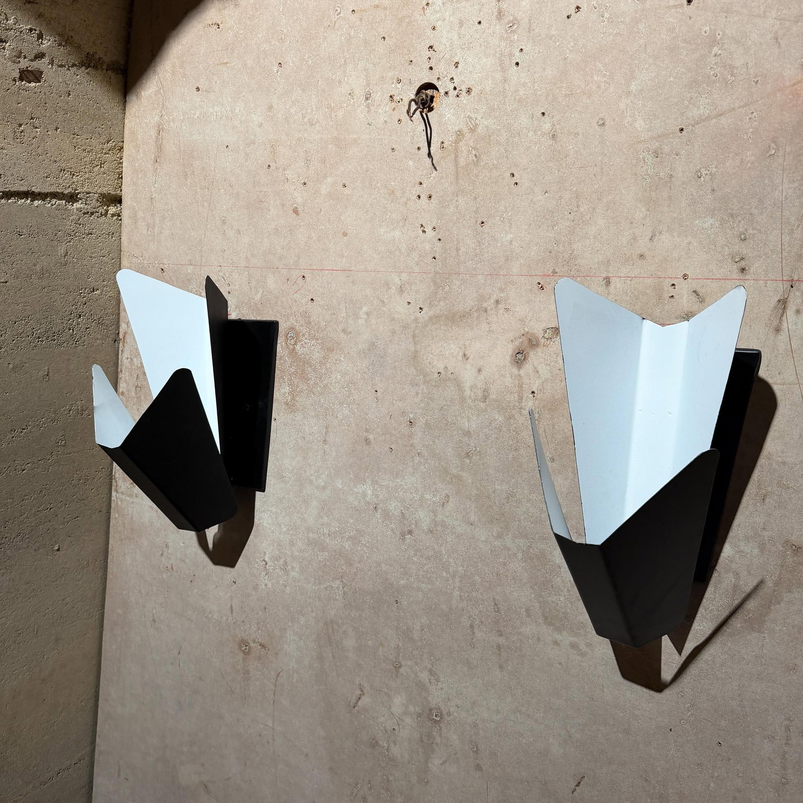 French-Italian Design Pablo Romo Black Metal Wall Sconce Pair - 4