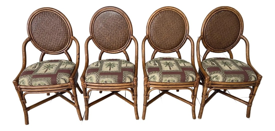Mid 20th Century Bamboo Dining Chairs - Set of 4 (1 of 8)