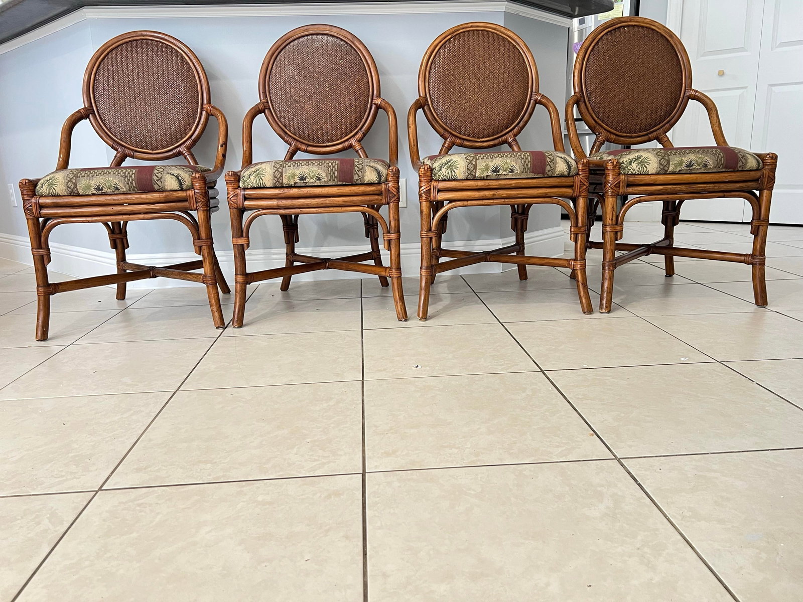Mid 20th Century Bamboo Dining Chairs - Set of 4 - 2