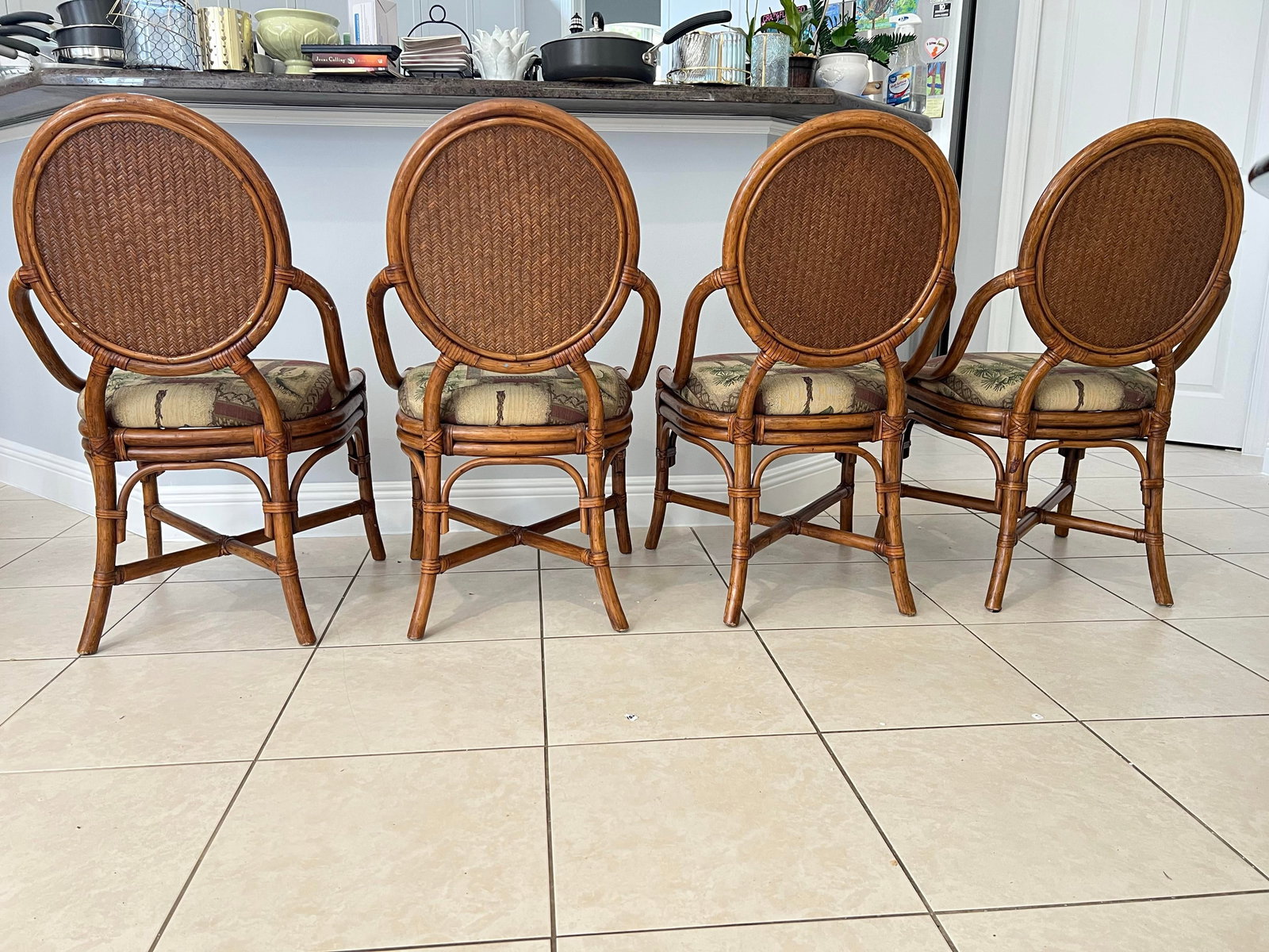 Mid 20th Century Bamboo Dining Chairs - Set of 4 - 5