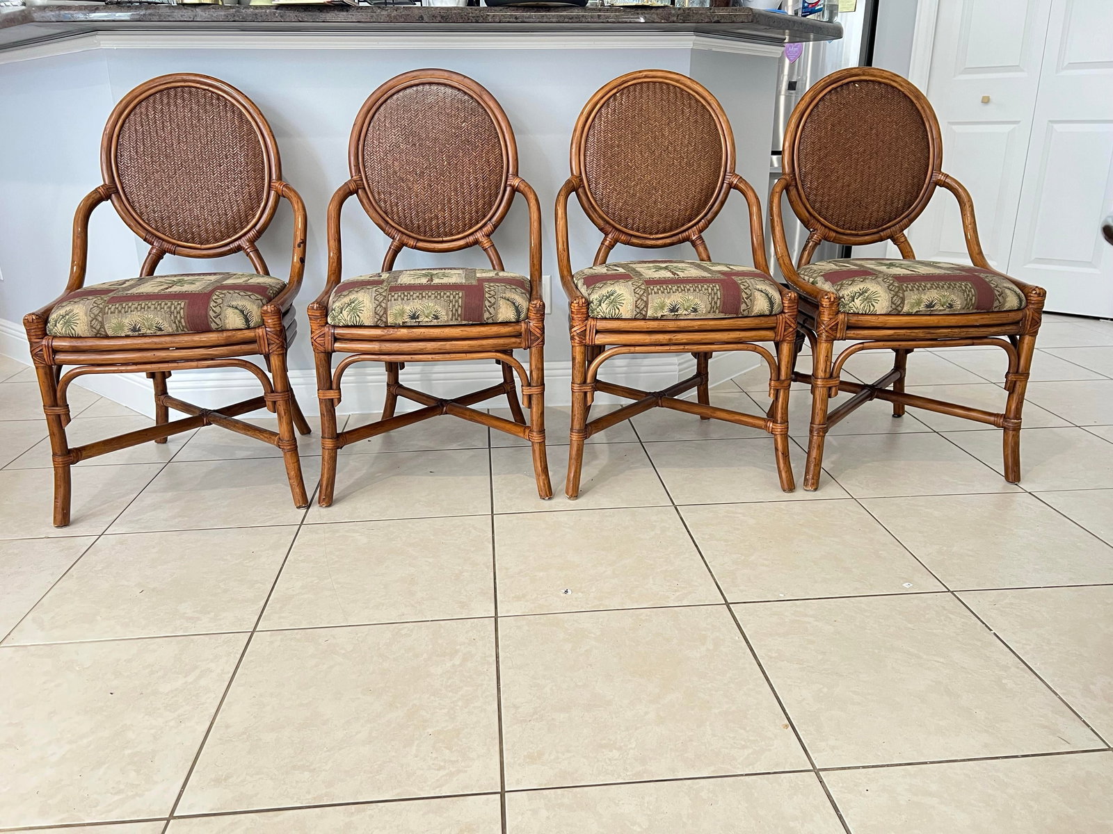 Mid 20th Century Bamboo Dining Chairs - Set of 4 - 6