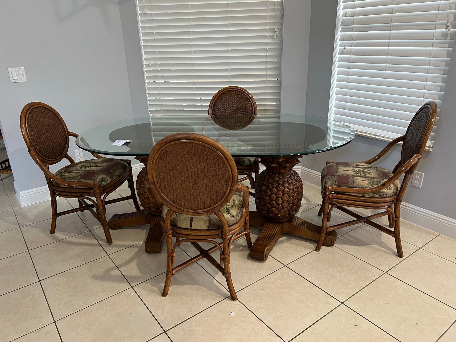 Mid 20th Century Bamboo Dining Chairs - Set of 4 - 8