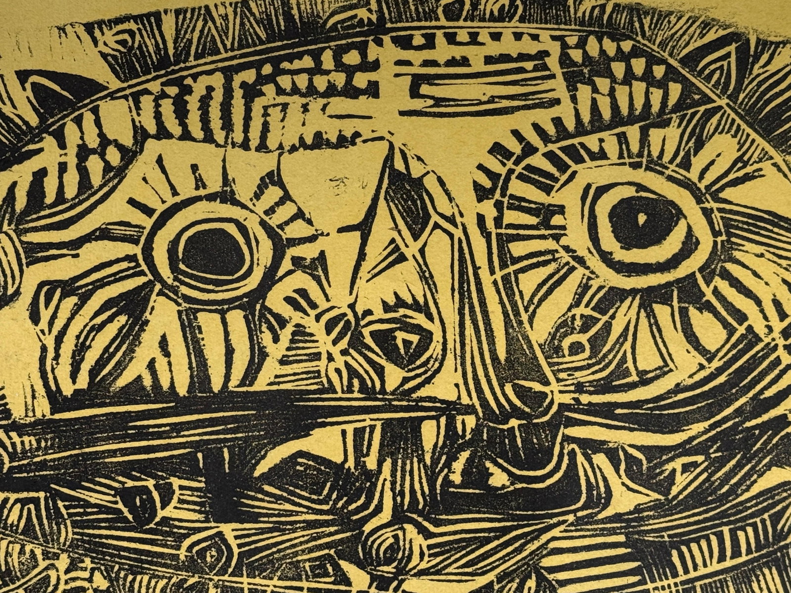Chiang Han-Tung (æ±Ÿæ¼•æ±) "Lion" Original Woodcut Print, - 5