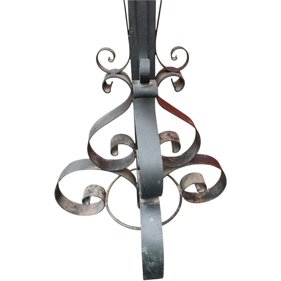Antique 40" Hand-Forged Iron Candle Stands – Pair - 4