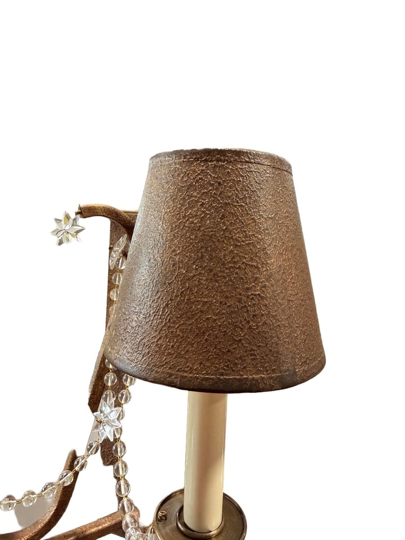 Pair, Modern Hart Associates Glass Beaded & Brass Two-Light Wall Sconces - 6