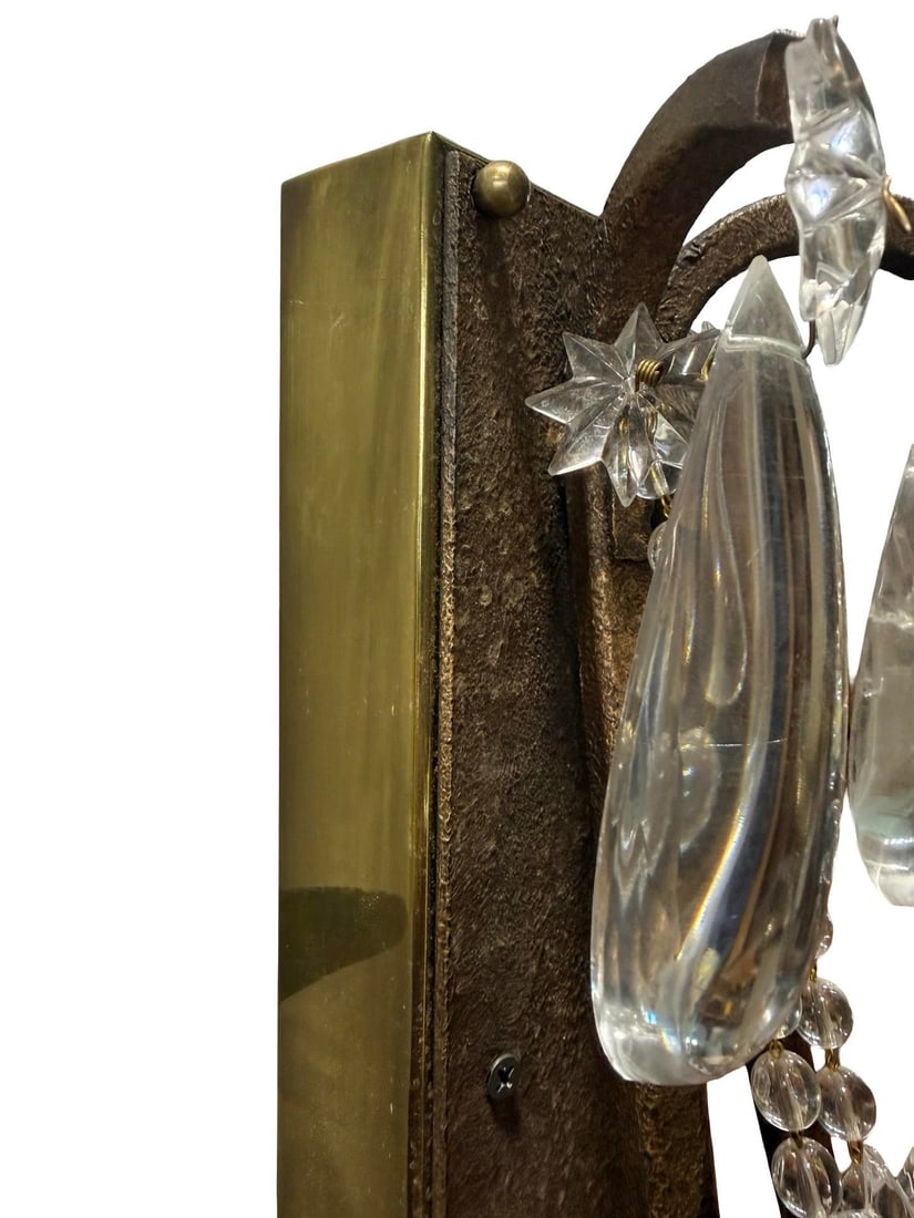 Pair, Modern Hart Associates Glass Beaded & Brass Two-Light Wall Sconces - 9