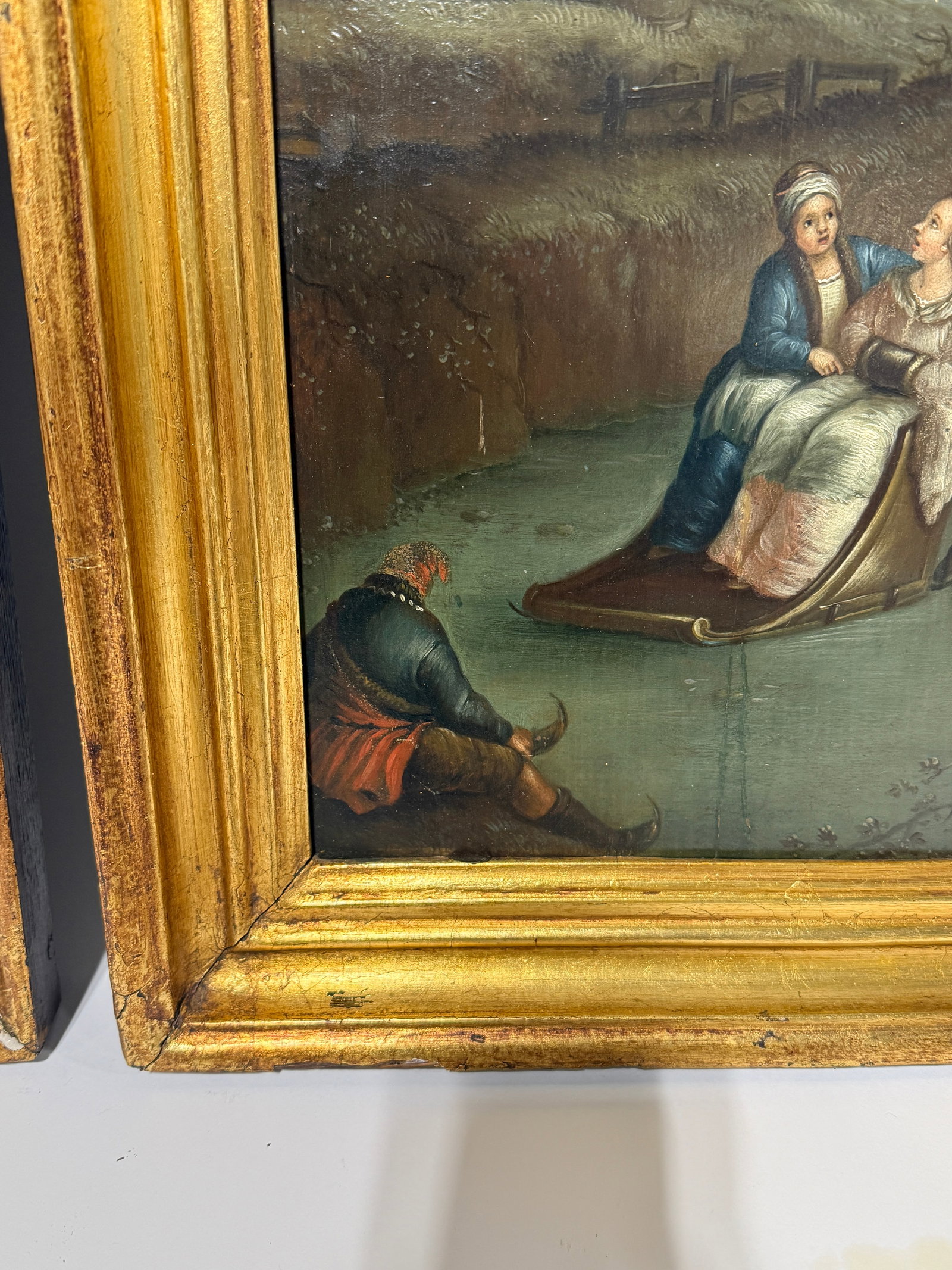 Pair, Continental School, 19th Century Dutch Taste Seasonal Genre Paintings - 12