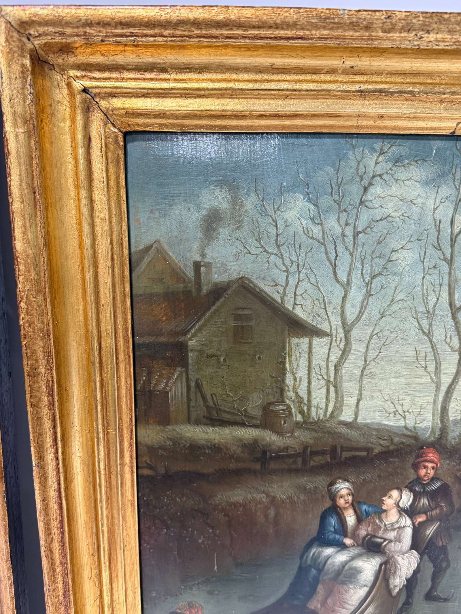 Pair, Continental School, 19th Century Dutch Taste Seasonal Genre Paintings - 14