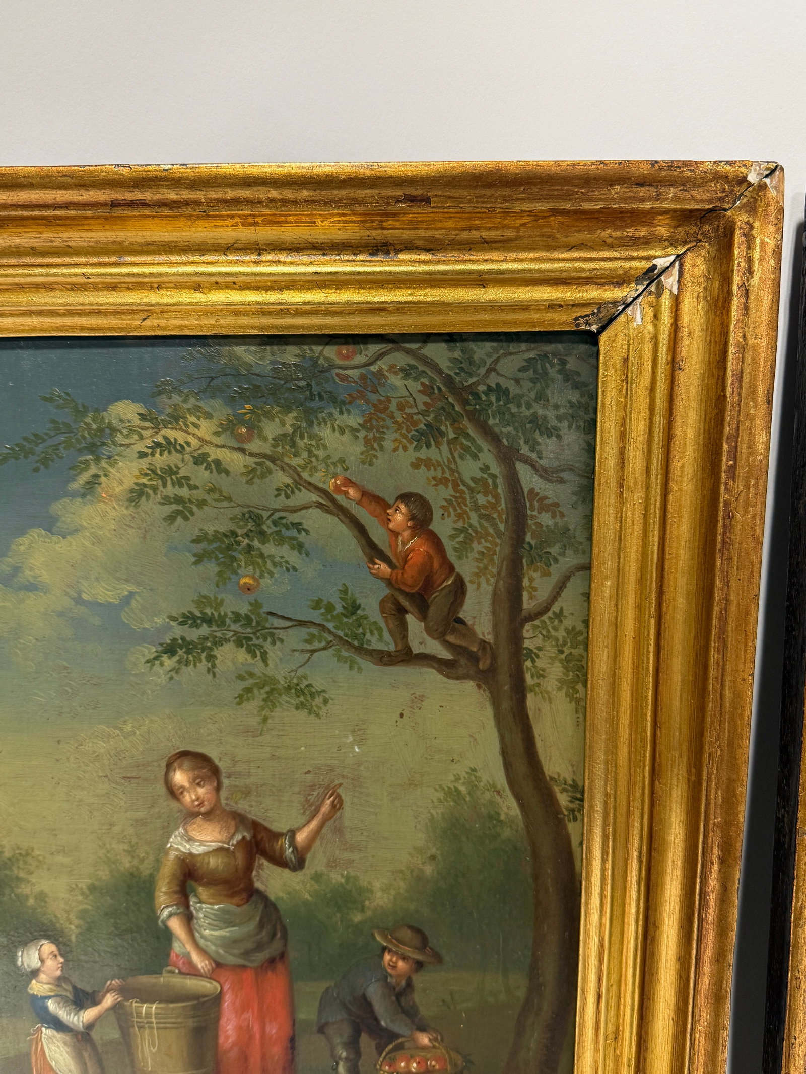 Pair, Continental School, 19th Century Dutch Taste Seasonal Genre Paintings - 3