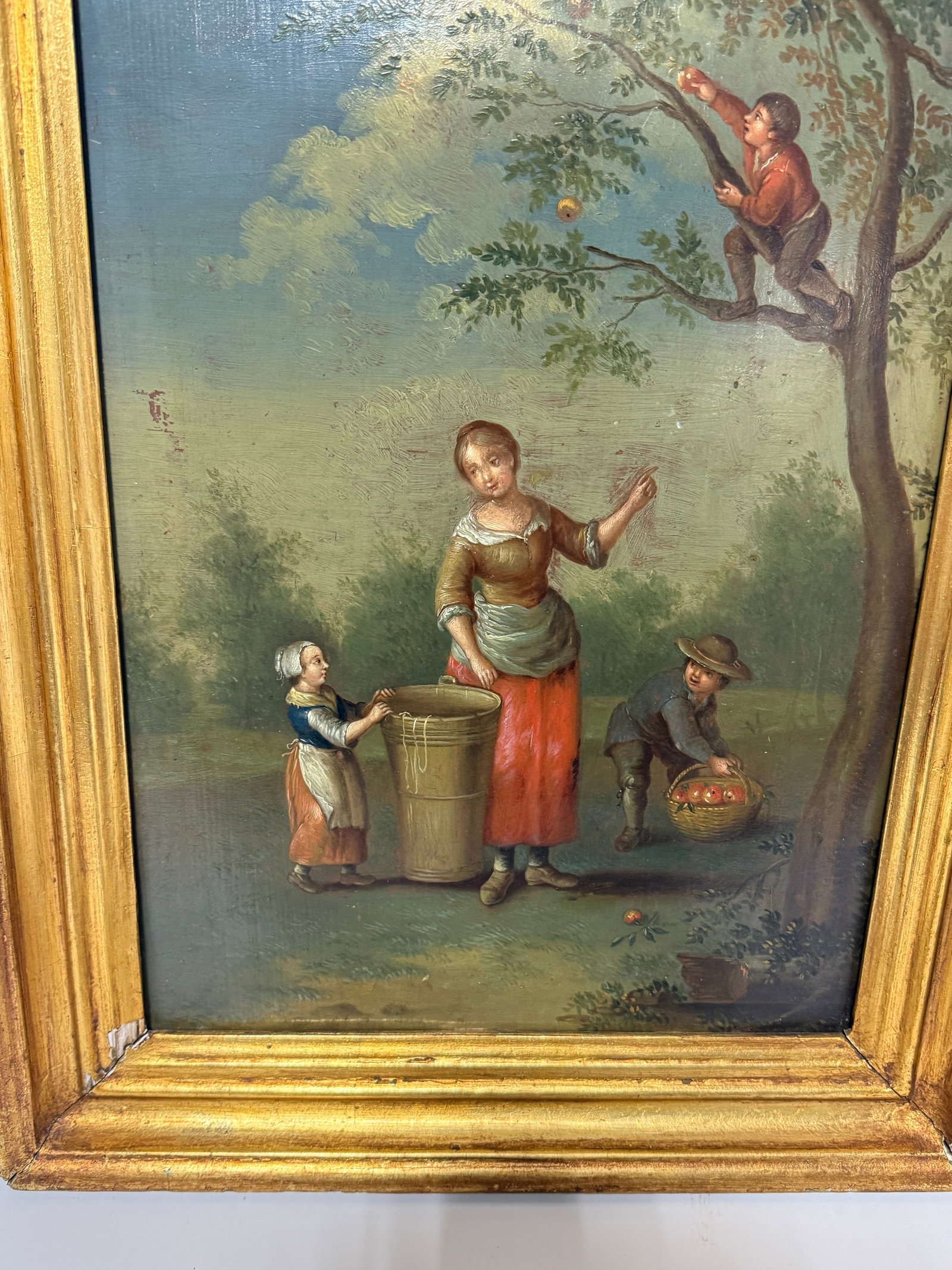 Pair, Continental School, 19th Century Dutch Taste Seasonal Genre Paintings - 4